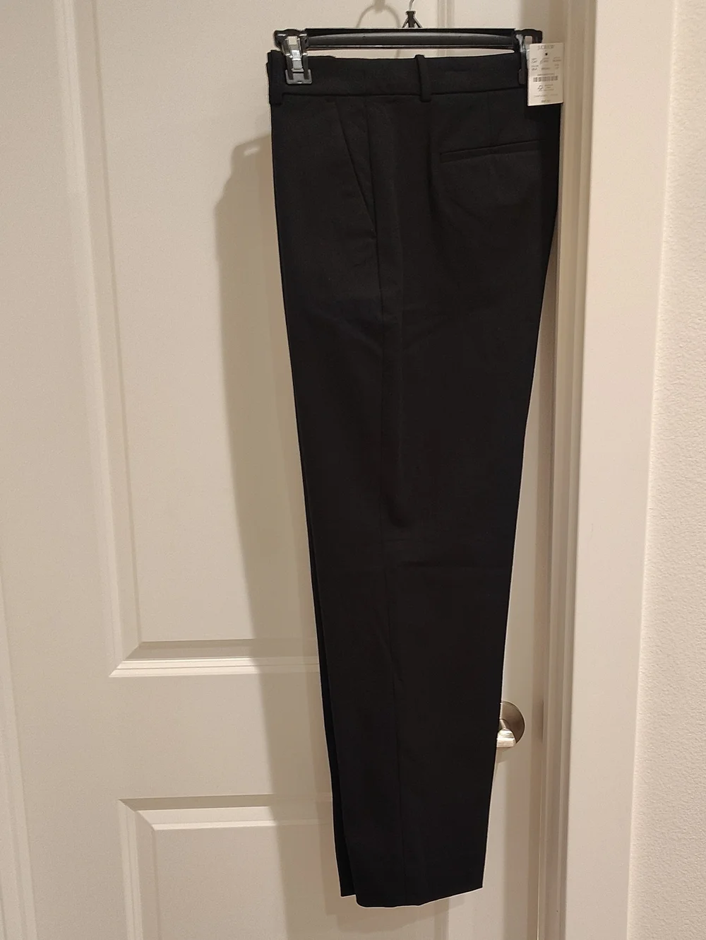 J. Crew Black Tailored Straight-Leg Trousers